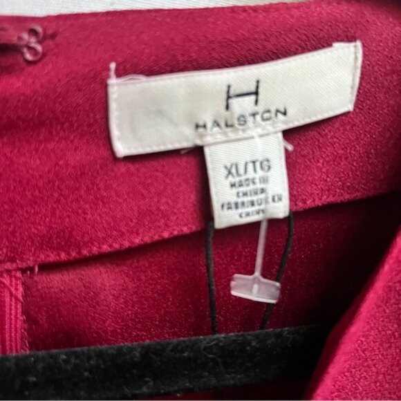 NWT H by Halston v neck long sleeve red dress Sz XL - Picture 8 of 12